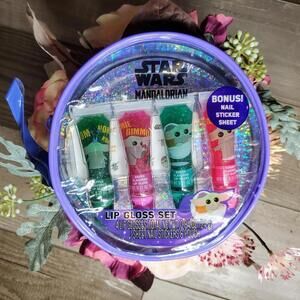 Star Wars mandalorian lip gloss set with nail stickers child’s gift
